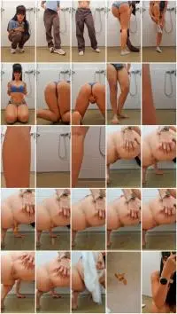 SPANISH SCAT (SweetLily84) Scat in the Shower at Work [HD 720p] Solo, Milf Screenshot 1