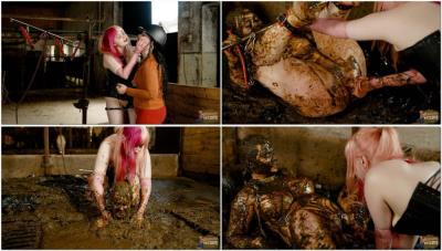 Manurefetish.com (Betty, Lyndra) Cowshed Scat Humiliation - Sex in the Cowshed [HD 720p] Bizarre, Cow