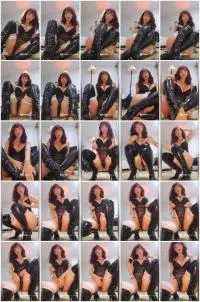DarkFans.com (Domina Marbella) Sexy black lingerie and boots [UltraHD 2K] Solo, Toilet Slavery Screenshot 1