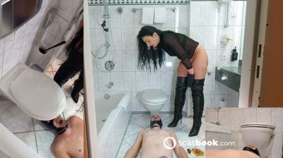 Scatbook.com (Mistress Luciana) Dumme Versagertoilette im Hotel [HD 720p] Germany, Scat