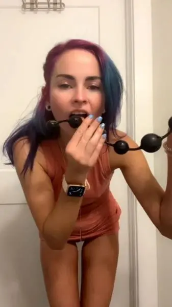ScatBook (Lil Butt Lex) Licking My Anal Beads Clean [UltraHD 2K] Defecation, Amateur