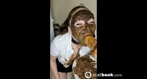 Scatbook (Scatlina) Toilet slave play with 6 loads of shit [FullHD 1080p]