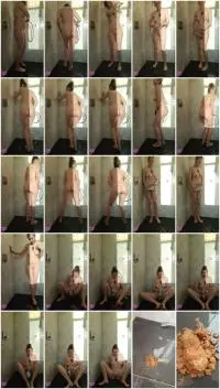 Scatbook.com (Kitty Skatt) Hot Shower Shit While Masturbating With The Showerhead [SD] Big Shit, Solo Screenshot 1