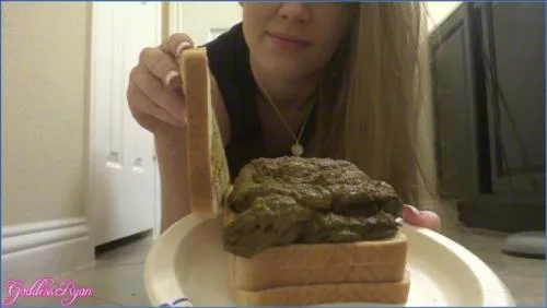 Download Goddess Ryan in a Black Dress Scat Sandwich video Scat-Fetish.com