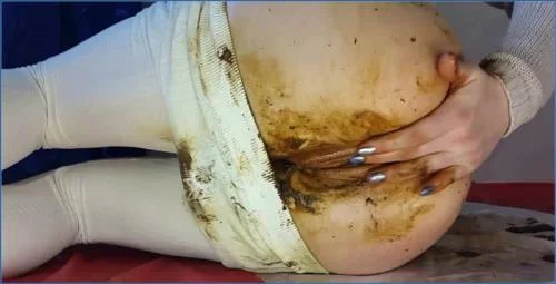 Anna Coprofield's White Pants Scat Play in FullHD - related scat video at Scat-Fetish