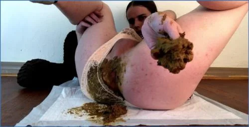 Emily Milk in Peach Panty Play and Fishnet Fetish Delight - scat porn video at Scat-Fetish.com