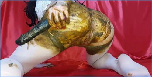 Anna Coprofield in White Pantyhose with Black Toy in Pussy - FullHD – Scat-Slaves poster