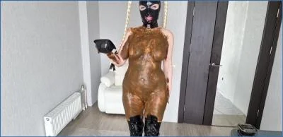 Scatlina in a Messy Latex Dress clip - popular scat video at Scat-Fetish