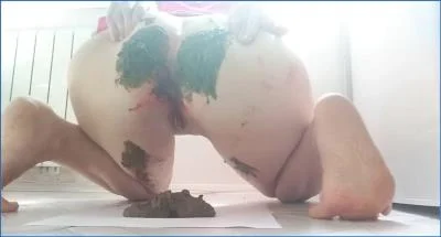 Nastygirl Gets Wild with Bloody Poo and Smearing in Scat - popular scat video at Scat-Fetish