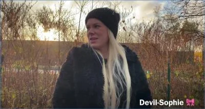 Devil Sophie Defecates and Pisses in Public at McDonald's - scat porn video at Scat-Fetish.com