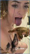 Malafalda - Scat, Anal, Puke, and Kaviar in an Extreme Shitting Set - scat porn video at Scat-Fetish.com