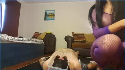 Mistress Antonella Pegging Her Toilet Slave While Feasting on Kaviar - scat porn video at Scat-Fetish.com