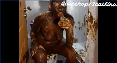 Scat Lina Shows Off Her Wild Shitting and Smearing Skills in Russian - popular scat video at Scat-Fetish