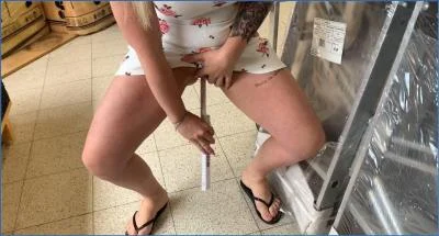Devil Sophie, SteffiBlond in Kinky Public Exhibition at a German Hardware Store - scat porn video at Scat-Fetish.com